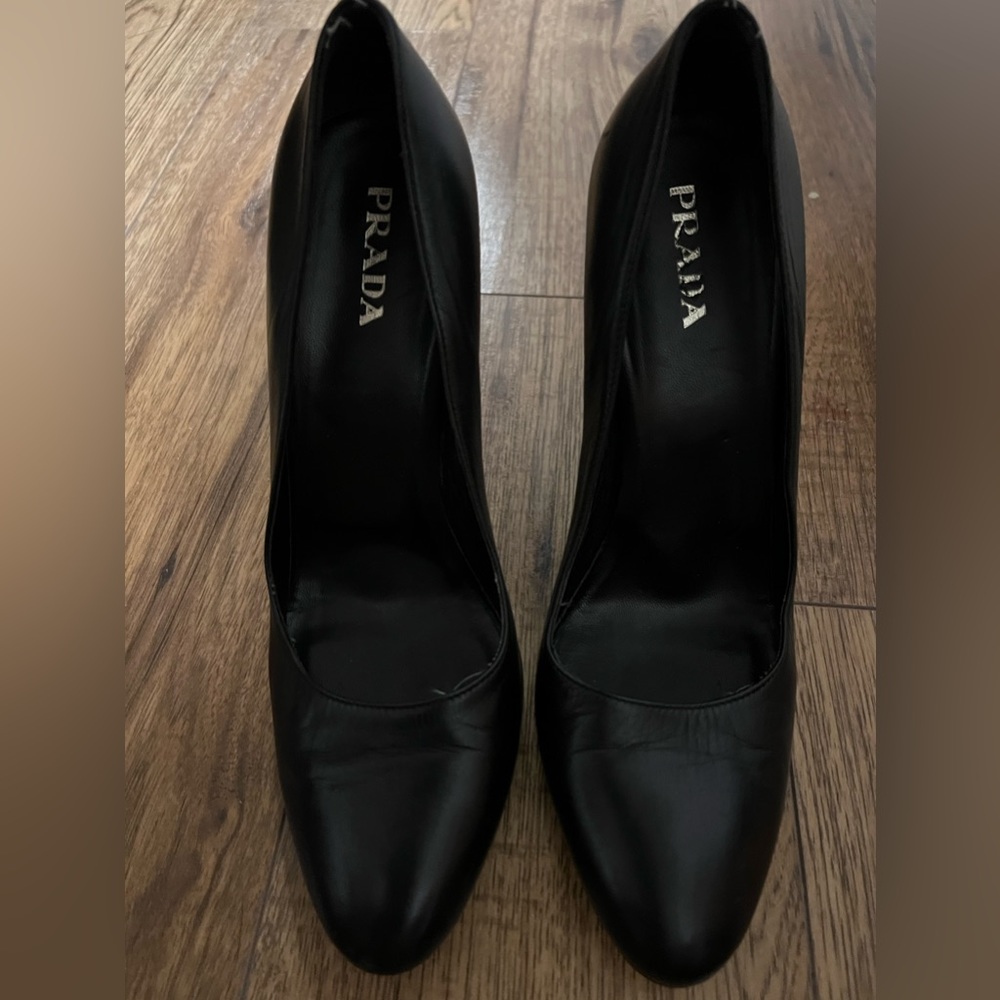 Black leather shoes